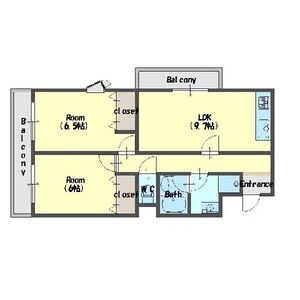 2LDK 間取り図