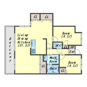 2LDK 間取り図