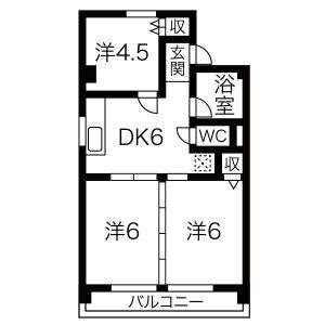 3DK 間取り図