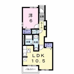 1LDK 間取り図