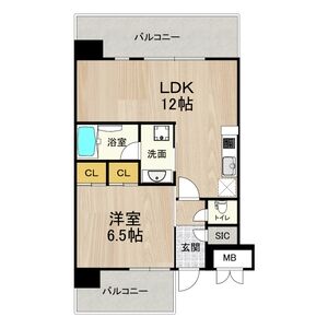 1LDK 間取り図