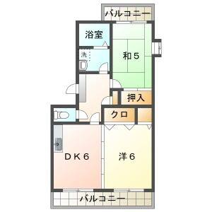 2DK 間取り図