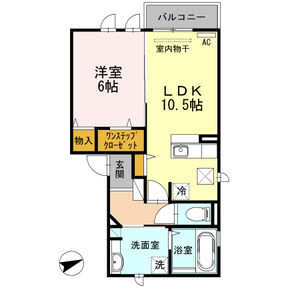 1LDK 間取り図