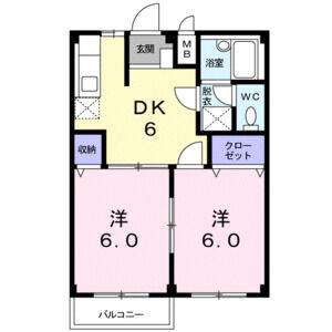 2DK 間取り図