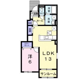 1LDK 間取り図