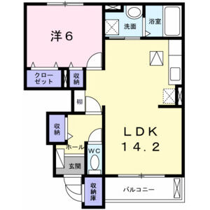 1LDK 間取り図