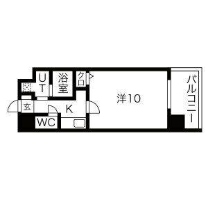 1K 間取り図
