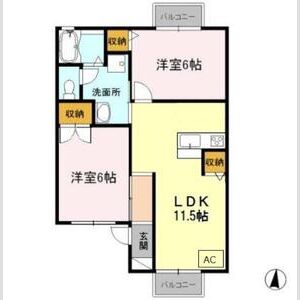 2LDK 間取り図