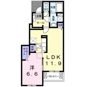 1LDK 間取り図