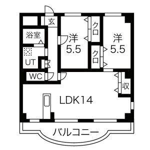 2LDK 間取り図