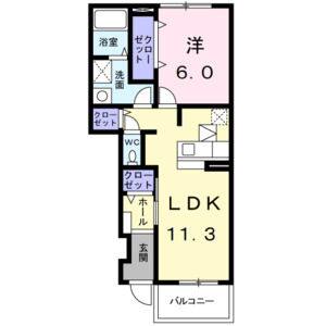 1LDK 間取り図