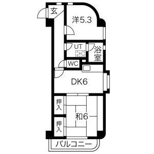 2DK 間取り図