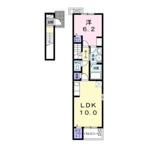1LDK 間取り図