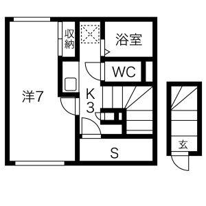 1K 間取り図