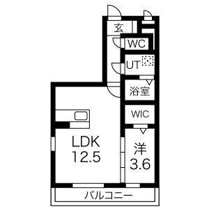 1LDK 間取り図
