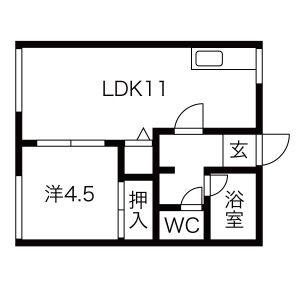 1LDK 間取り図