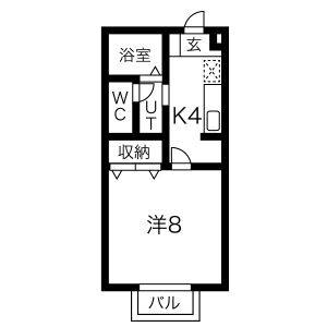1K 間取り図