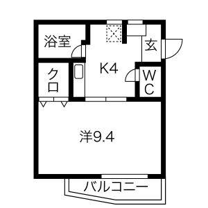 1K 間取り図