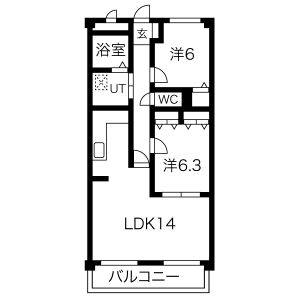 2LDK 間取り図