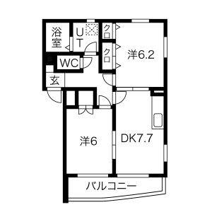 2DK 間取り図