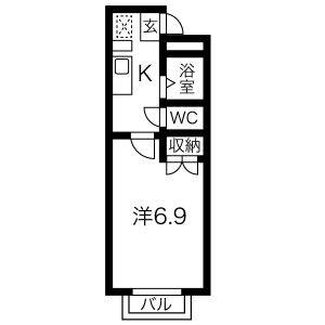 1K 間取り図