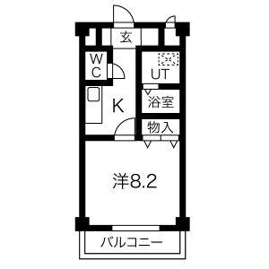 1K 間取り図