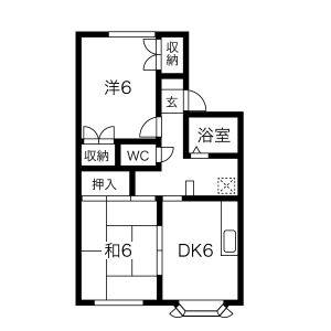 2DK 間取り図