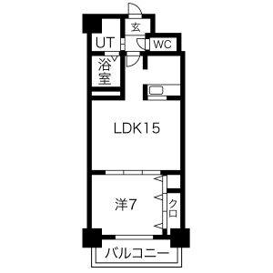 1LDK 間取り図