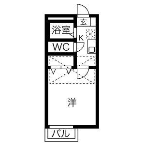 1K 間取り図