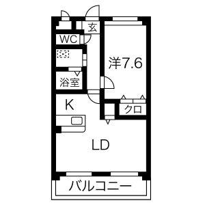 1LDK 間取り図