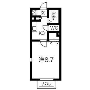 1K 間取り図