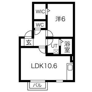 1LDK 間取り図