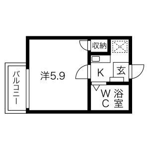 1K 間取り図