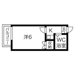 1K 間取り図