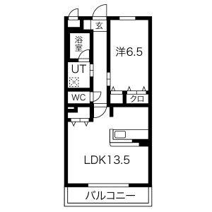 1LDK 間取り図