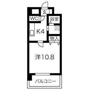 1K 間取り図