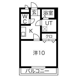1K 間取り図