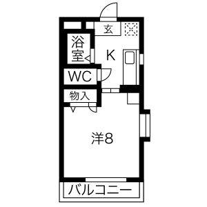1K 間取り図