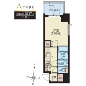 1K 間取り図
