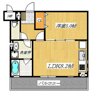 1LDK 間取り図