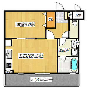 1LDK 間取り図