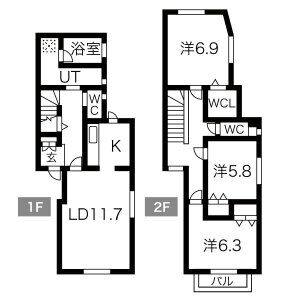 3LDK 間取り図