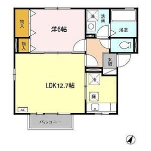 1LDK 間取り図
