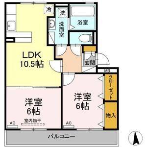 2LDK 間取り図