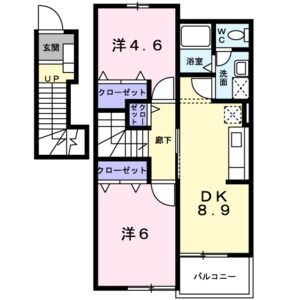 2DK 間取り図