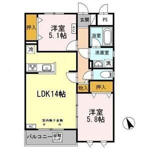 2LDK 間取り図