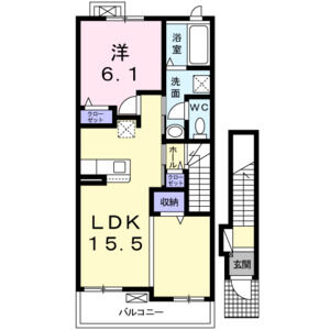 1LDK 間取り図
