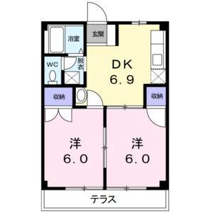 2DK 間取り図