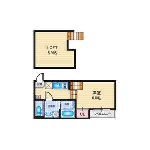1K 間取り図