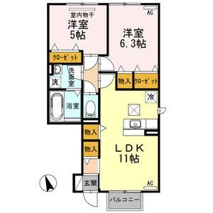2LDK 間取り図